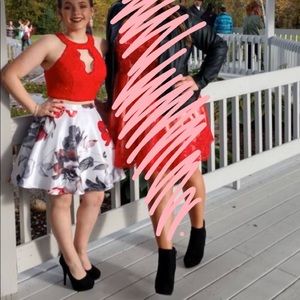 Red 2 piece homecoming dress